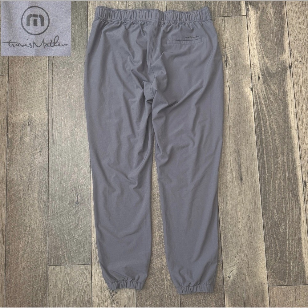 TravisMathew Jogger Pants Mens Large Gray Elastic Waist Stretch Golf Athletic